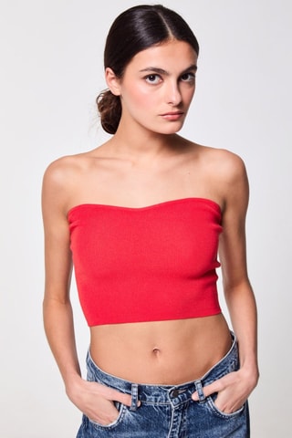Crop top bustier - Rosso