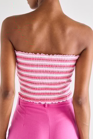 Crop top bustier - Malva e bianco