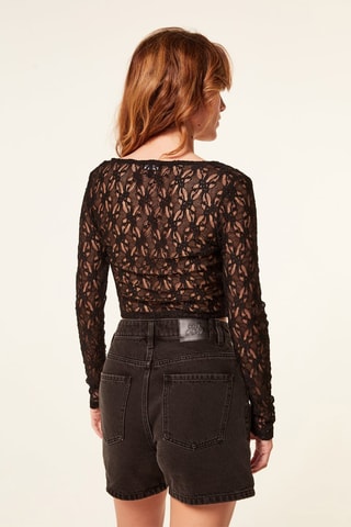 Top in pizzo - Nero
