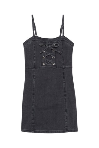 Abito a tubino in jeans - Nero