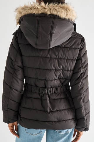 Piumino con cappuccio - Nero