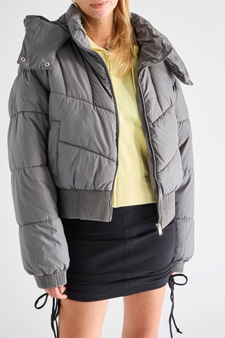 Piumino con cappuccio - Grigio