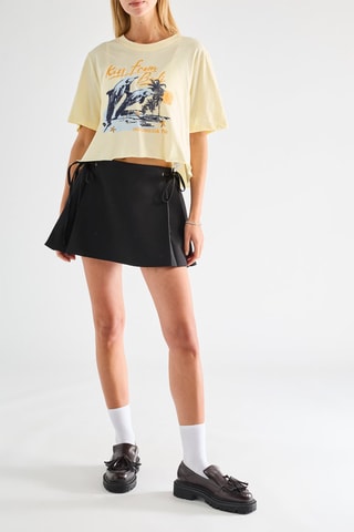 T-shirt cropped - Giallo chiaro