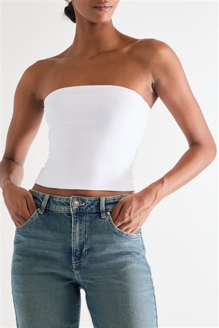 Bustier crop top - Wit