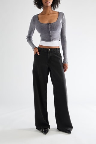 Casaco de malha curto - Cinzento