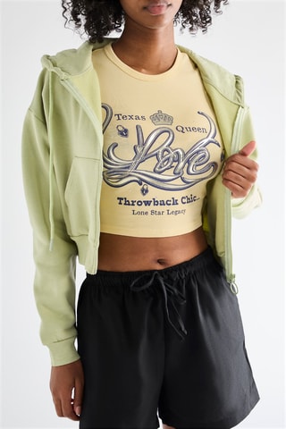 Felpa con cappuccio - Verde chiaro