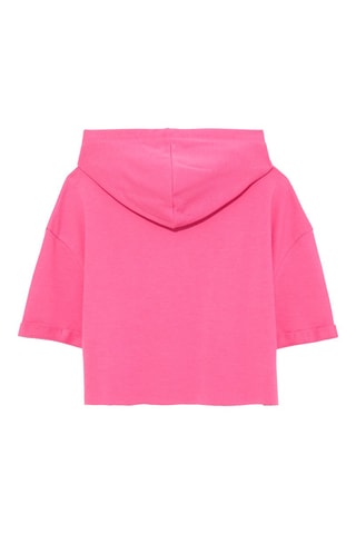 Felpa corta con cappuccio - Rosa