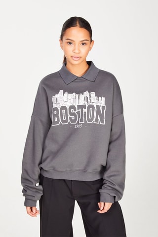 Felpa oversize - Grigio scuro