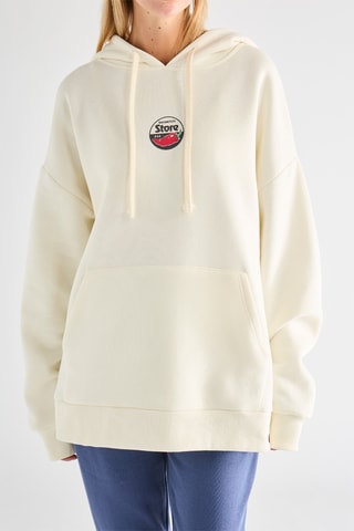 Sweat Sakamoto's Store com capuz - Cru