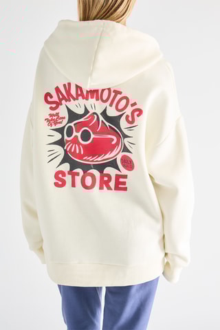 Sweat Sakamoto's Store com capuz - Cru