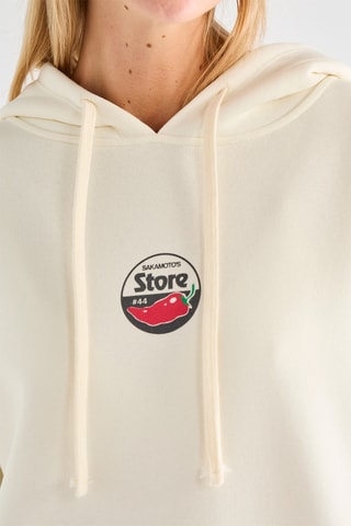 Sweat Sakamoto's Store com capuz - Cru