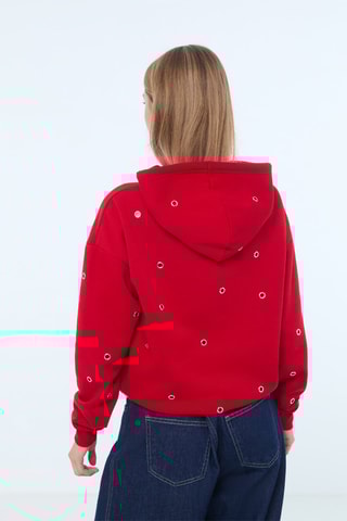 Felpa con cappuccio - Rosso