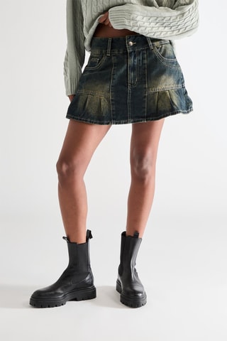 Gonna taglio dritto in jeans - Blu chiaro