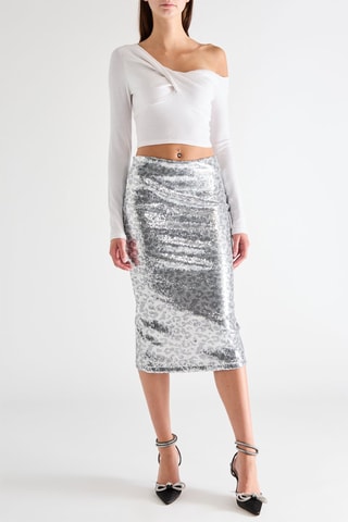 Gonna a tubino - Argentato