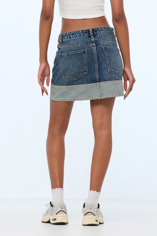 Gonna taglio dritto in jeans - Blu