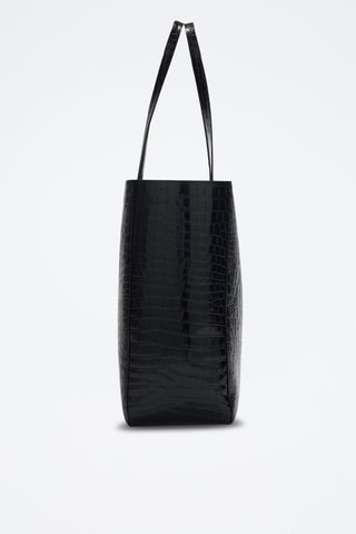 ##Cabas en cuir de veau - Noir