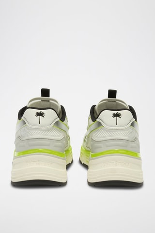 ##Baskets en cuir - Jaune et argenté