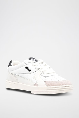 ##Basket en cuir - Blanc et rose poudré