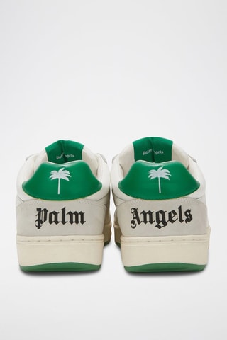 ##Basket en cuir - Blanc et vert clair