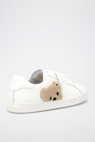 ##Baskets en cuir - Blanc et marron clair