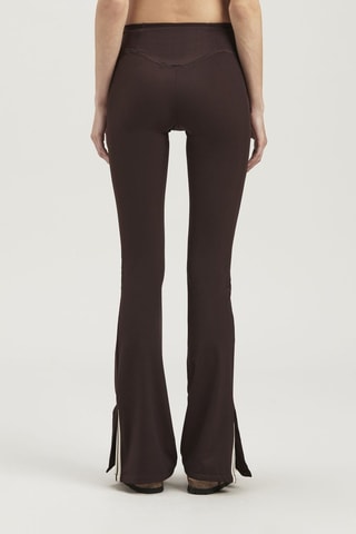 ##Pantalon flare - Marron et écru