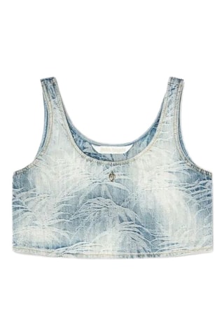 ##Crop top en jean - Bleu