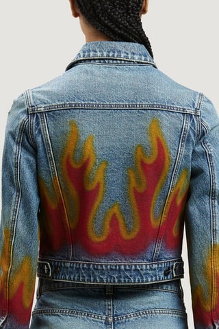 ##Veste courte en jean - Bleu