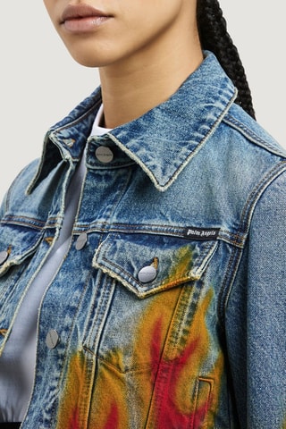 ##Veste courte en jean - Bleu