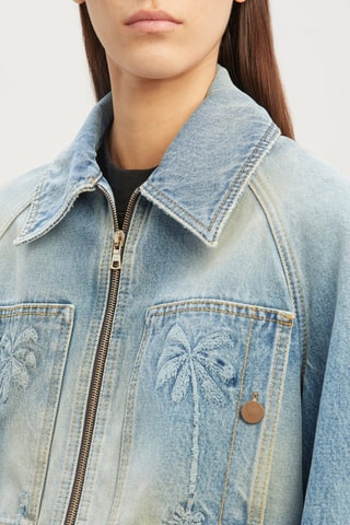 ##Veste courte en jean - Bleu