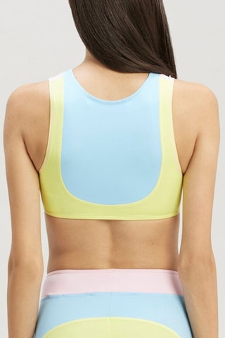 ##Crop top d’entrainement - Ciel et rose poudré