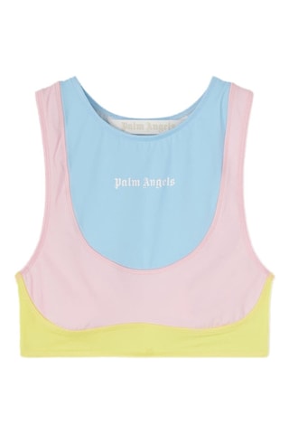 ##Crop top d’entrainement - Ciel et rose poudré