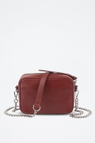 Borsa a tracolla in pelle di vitello - Bordeaux