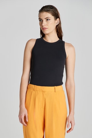 Top slim senza maniche - Nero