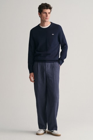 Maglia regular in cotone bio - Navy