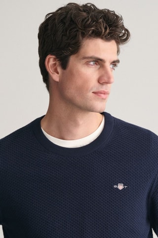 Maglia regular in cotone bio - Navy