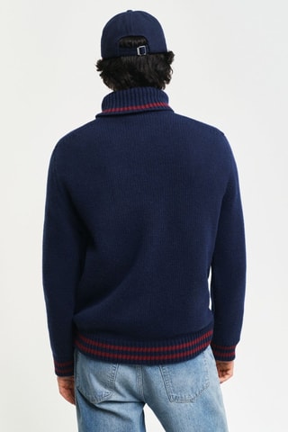 Maglia relaxed in lana - Navy