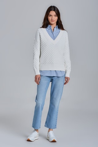 Maglia oversize in cotone bio - Ecrù