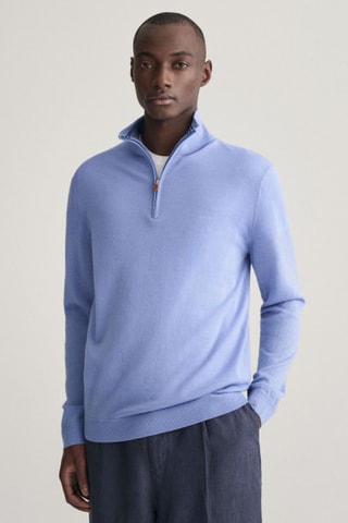 Maglia regular in lana merino - Azzurro
