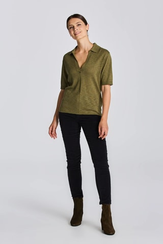 Maglia relaxed in seta - Verde oliva