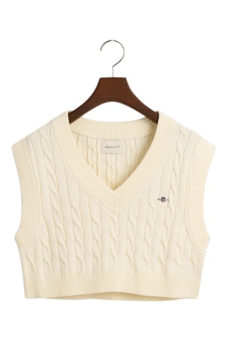 Maglia relaxed senza maniche - Crema