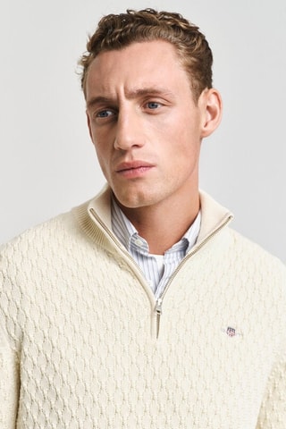 Maglia regular in cotone bio - Crema