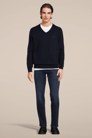 Maglia regular in lana - Navy