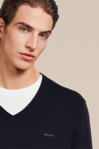 Maglia regular in lana - Navy