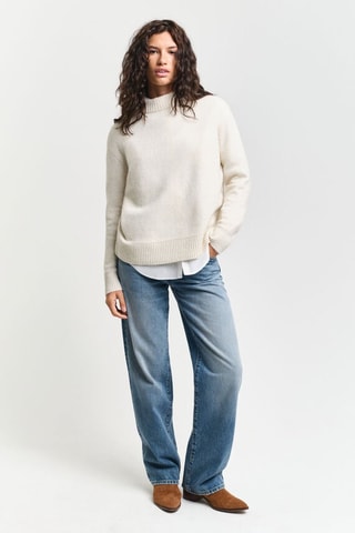 Maglia relaxed in lana - Crema