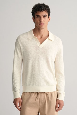 Maglia regular in seta - Crema