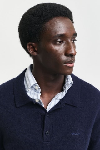 Maglia regular in lana - Navy