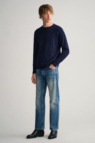 Maglia relaxed in lana - Navy