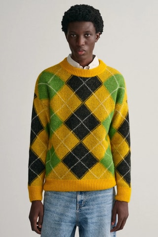 Maglia in alpaca e lana d’agnello - Giallo e verde chiaro