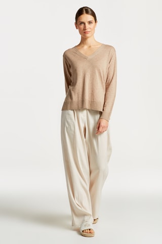 Maglia in lino e seta - Beige