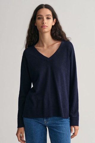 Maglia in lino e seta - Blu notte